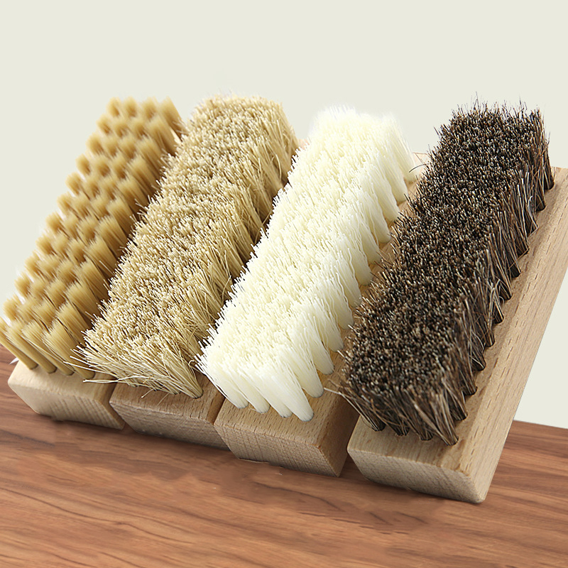 Sneaker Cleaner - 豚の毛の靴掃除ブラシ,スニーカーブラシ,竹ハンドルクリーナー,スリッパ,1個