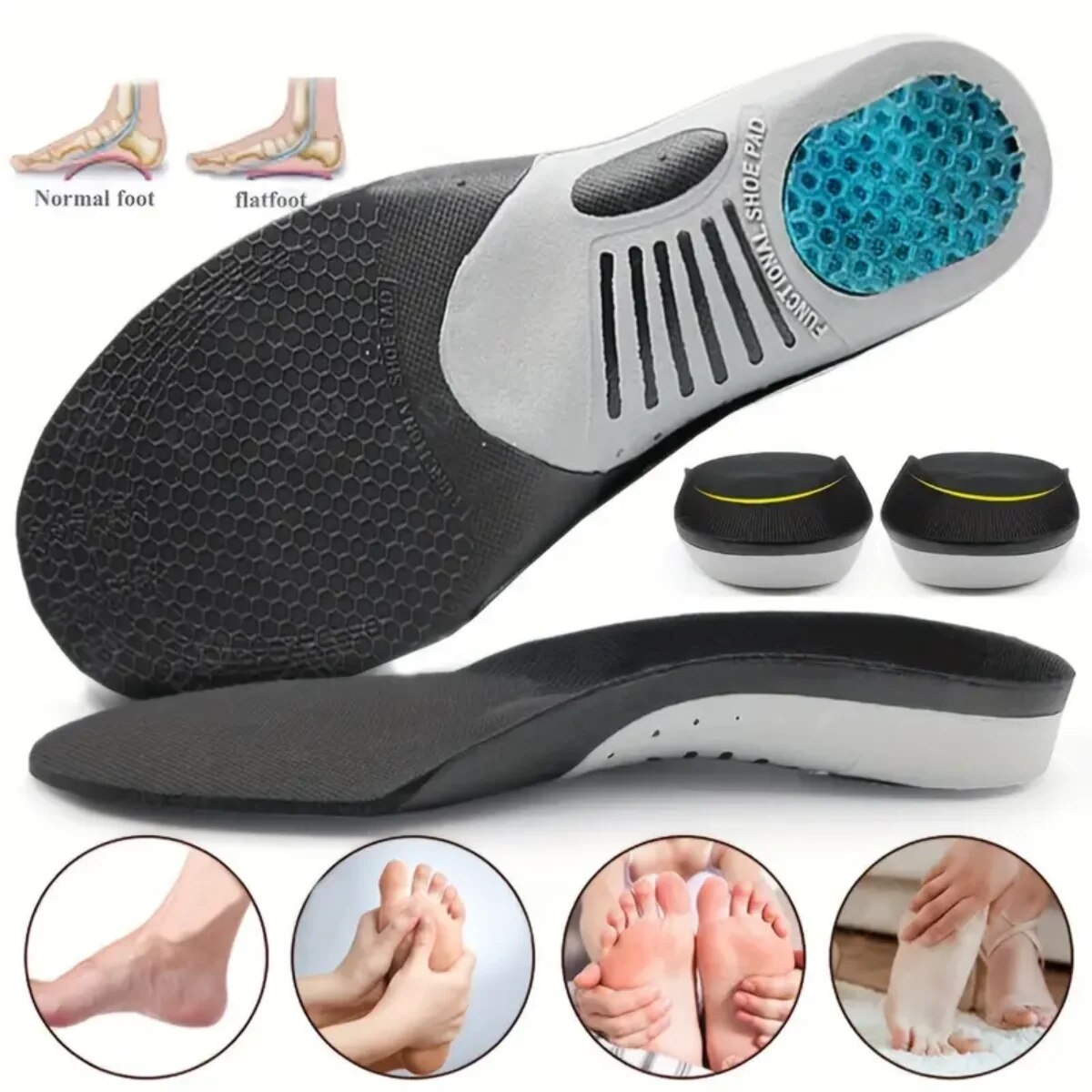 1ペア整形外科インソール装具フラットフットヘルスソールパッド - The Sneaker Care のレビューと価格